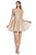Cinderella Divine - KV1048 Floral Applique Sweetheart A-line Dress Homecoming Dresses XXS / Champagne