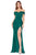 Cinderella Divine - KV1050 Off Shoulder Fitted Jersey Evening Gown Bridesmaid Dresses 2 / Emerald