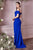 Cinderella Divine KV1057C - Off Shoulder Crepe Long Dress Prom Dresses 16 / Royal