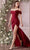Cinderella Divine KV1057C - Off Shoulder Crepe Long Dress Prom Dresses