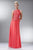 Cinderella Divine - Lace Bateau Neck Chiffon A-line Dress Bridesmaid dresses XS / Coral
