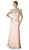 Cinderella Divine - Lace Short Sleeve Illusion Bateau Sheath Dress Special Occasion Dress XS / Peach