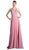 Cinderella Divine Long Illusion Jewel Tonal Appliqued Evening Gown - 1 pc Champagne In Size L Available CCSALE L / Champagne