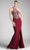Cinderella Divine ML202 - Beaded Halter Evening Gown Special Occasion Dress 10 / Burgundy