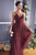 Cinderella Divine - Pleated A-Line Prom Dress CD184 Bridesmaid Dresses 4 / Burgundy