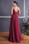 Cinderella Divine - Pleated A-Line Prom Dress CD184 Bridesmaid Dresses 4 / Deep Red