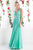Cinderella Divine - Pleated V-neck A-line Dress Special Occasion Dress XS / Mint