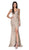 Cinderella Divine - Plunging V-neck Glitter Trumpet Dress CF332 CCSALE