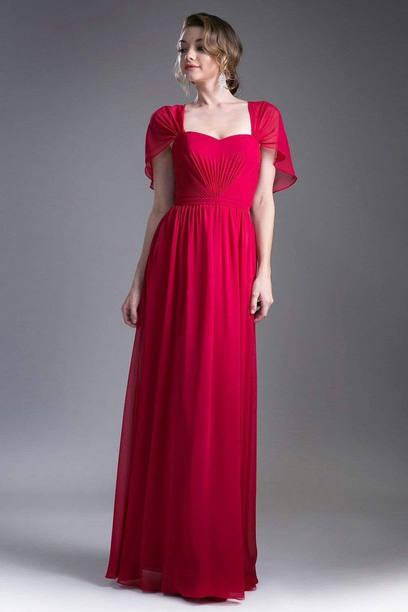 Cinderella Divine - Ruched Semi-Sweetheart Dress With Cape Detail ...