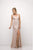 Cinderella Divine - Ruched V-neck Shimmer Fabric Sheath Dress Special Occasion Dress XS / Blush