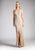 Cinderella Divine - Ruched V-neck Shimmer Fabric Sheath Dress Special Occasion Dress XS / Champagne