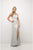 Cinderella Divine - Ruched V-neck Shimmer Fabric Sheath Dress Special Occasion Dress XS / Silver