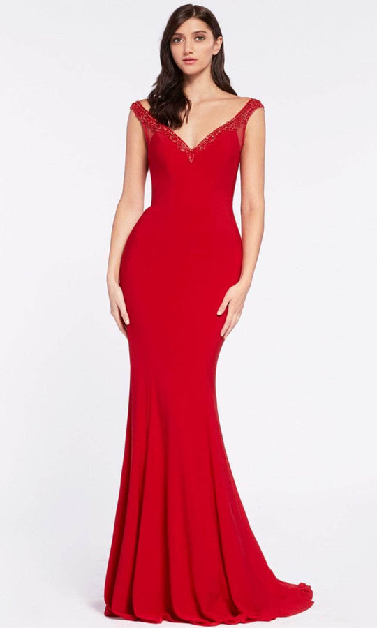 Cinderella Divine RV712 - Beaded Sheath Evening Dress