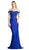 Cinderella Divine - Scalloped Off Shoulder Lace Applique Gown CF158 - 1 pc Royal In Size L Available CCSALE L / Royal