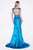 Cinderella Divine - Scoop Neck Embellished Asymmetric Evening Gown Special Occasion Dress