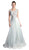 Cinderella Divine - Sheer Scoop Beaded Tulle A-Line Evening Gown Special Occasion Dress 2 / Ice Silver