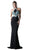 Cinderella Divine - Sleeveless Embellished Halter  Sheath Dress Special Occasion Dress 2 / Black-Mint