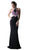 Cinderella Divine - Sleeveless Embellished Halter  Sheath Dress Special Occasion Dress 2 / Black-Purple