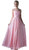 Cinderella Divine - Sleeveless Illusion Bateau Pleated A-line Dress Special Occasion Dress 2 / Blush