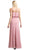 Cinderella Divine - Sleeveless Surplice Ruffled Bodice A-Line Long Formal Dress Special Occasion Dress XS / Babypink