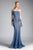 Cinderella Divine - Strapless Straight Neck Metallic Knit Dress Special Occasion Dress 2 / Royal