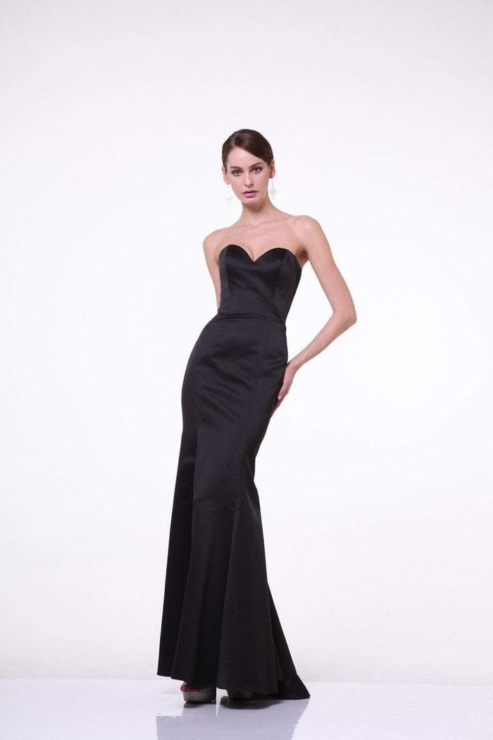 Cinderella Divine - Strapless Sweetheart Neckline Satin Trumpet Gown 8792 - 1 pc Royal In Size 20 Available CCSALE 18 / Black