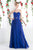 Cinderella Divine - Strapless Twined Front Chiffon Long Evening Gown Special Occasion Dress 2 / Royal