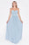 Cinderella Divine - Strapless Twined Front Chiffon Long Evening Gown Special Occasion Dress 2 / Sky Blue