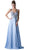 Cinderella Divine - Strappy Beaded Plunging Chiffon Evening Dress Special Occasion Dress 2 / Sky Blue