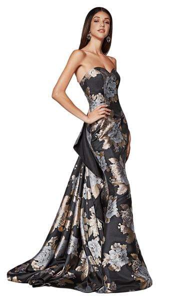 Cinderella Divine - Sweetheart Brocade Trumpet Dress CS025 - 1 pc Multi In Size 16 Available CCSALE 12 / Multi