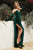 Cinderella Divine - Sweetheart High Slit Prom Gown CH176 Evening Dresses L / Emerald