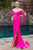 Cinderella Divine - Tie Off-Shoulder Evening Dress CD943 - 1 pc Fuchsia In Size 10 Available CCSALE 10 / Fuchsia