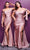 Cinderella Divine - Tie Off-Shoulder Evening Dress CD943 - 2 pcs Mauve and Desert Rose in size 6 Available CCSALE 6 / Mauve