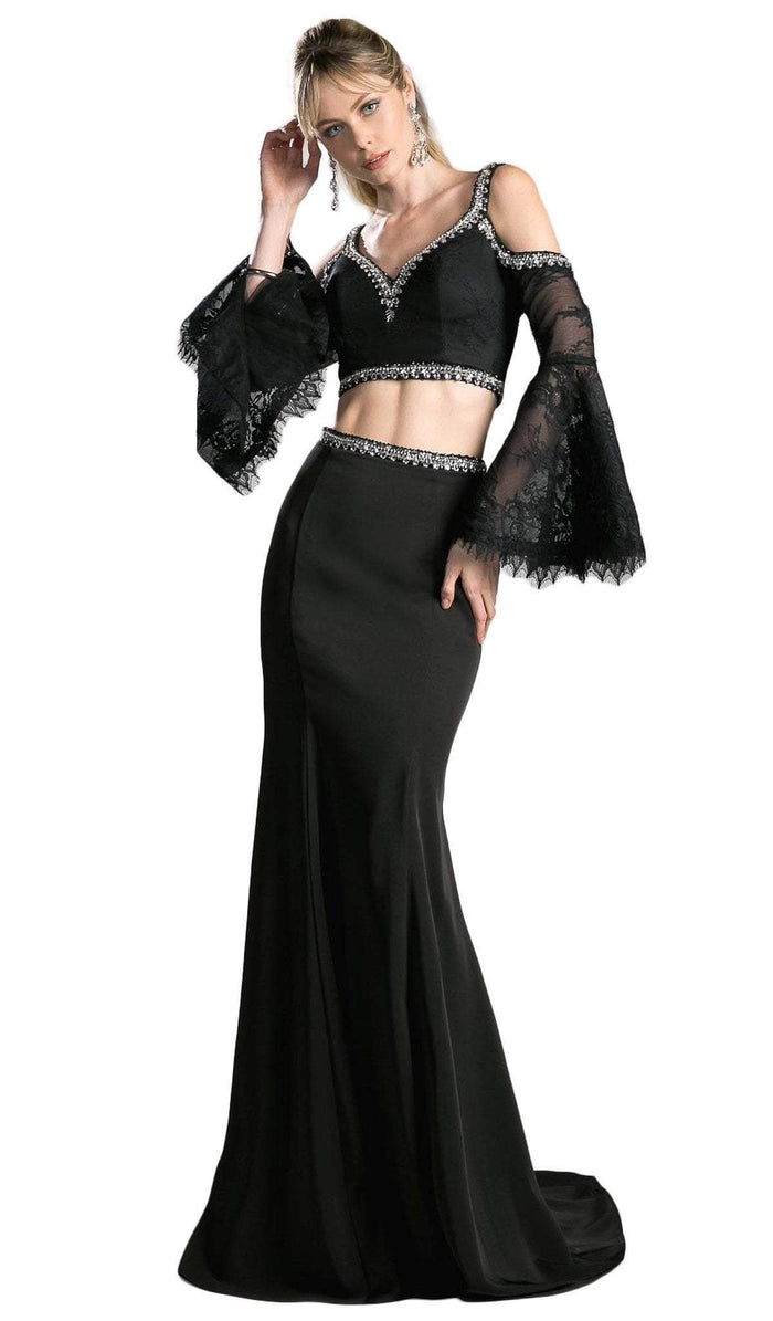 Cinderella Divine - Two Piece Embellished Sheath Dress in Black 