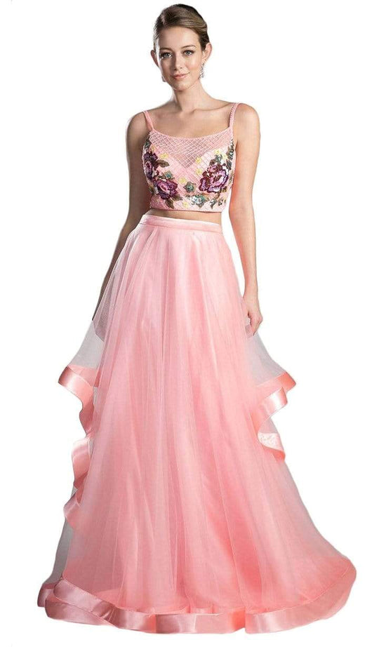 Cinderella Divine - Two Piece Embroidered Tulle Evening Dress 11793