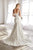 Cinderella Divine - TY01 Floral Applique Deep V-neck Trumpet Gown Wedding Dresses