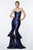Cinderella Divine - UE010 Allover Sequin Tiered Ruffle Mermaid Gown Evening Dresses 2 / Navy