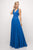 Cinderella Divine - UF295 Sleeveless Ruched Chiffon A-Line Dress Bridesmaid Dresses XS / Ocean Blue