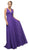 Cinderella Divine - UF295 Sleeveless Ruched Chiffon A-Line Dress Bridesmaid Dresses XS / Purple