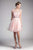 Cinderella Divine - UJ0012 Illusion Shoulders Ruffled Hem Cocktail Dress Special Occasion Dress XXS / Blush