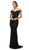 Cinderella Divine - UK012 Off Shoulder Beaded Lace Lattice Ornate Evening Gown - 1 Pc Black in Size 6 Available CCSALE 6 / Black