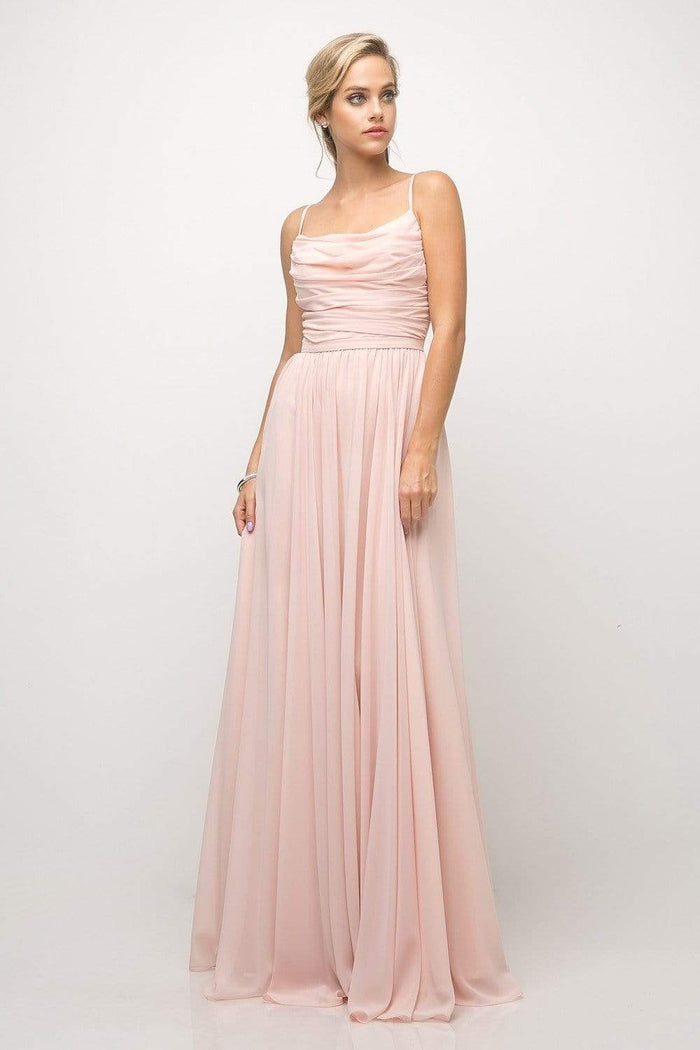 Cinderella Divine - UR136 Sleeveless Empire Waist Chiffon Dress Bridesmaid Dresses 4 / Peach