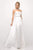 Cinderella Divine - UT253 Strapless Mikado Crystal Beaded Belt Gown Special Occasion Dress 2 / Off White