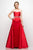 Cinderella Divine - UT253 Strapless Mikado Crystal Beaded Belt Gown Special Occasion Dress 2 / Red