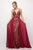 Cinderella Divine - UT254 Lace Deep Sweetheart Dress With Overskirt Special Occasion Dress 2 / Burgundy