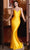 Cinderella Divine Y021 - Cowl Neckline Neon Prom Dress Special Occasion Dress 2 / Yellow