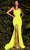 Cinderella Divine Y023 - Asymmetric Evening Dress Special Occasion Dress 2 / Neon Green