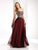Clarisse - 3000 Strapless Gilt-Appliqued Chiffon Long Gown Special Occasion Dress 0 / Marsala