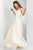 Clarisse - 3428 Strapless Pleated Surplice Chiffon Gown Special Occasion Dress 0 / Ivory