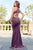 Clarisse - 3468 Velvet Halter Cutout Sheath Gown Special Occasion Dress